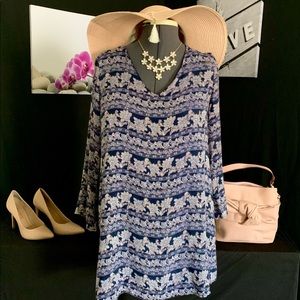 Patterned “Forever 21” Long Sleeved Dress